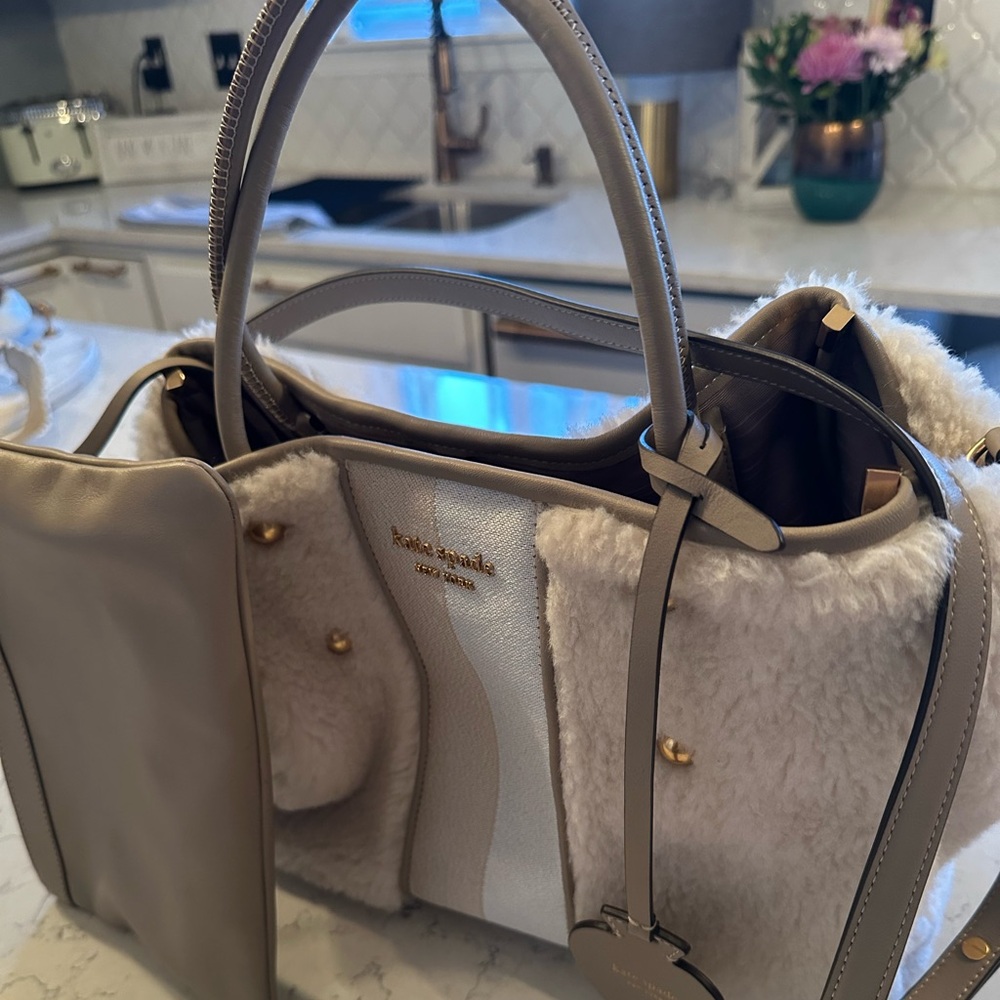 Kate Spade shearling and leather handbag/shoulder/crossbody